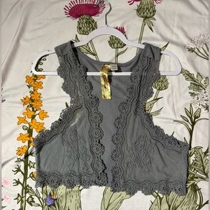 Spoiled gray xl crochet vest